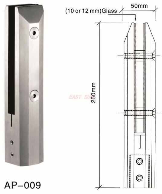 Spigot Duplex 2205 Adjustable Canada Glass Spigot Floor Mounted For Swimming Pool Fencing AP-009