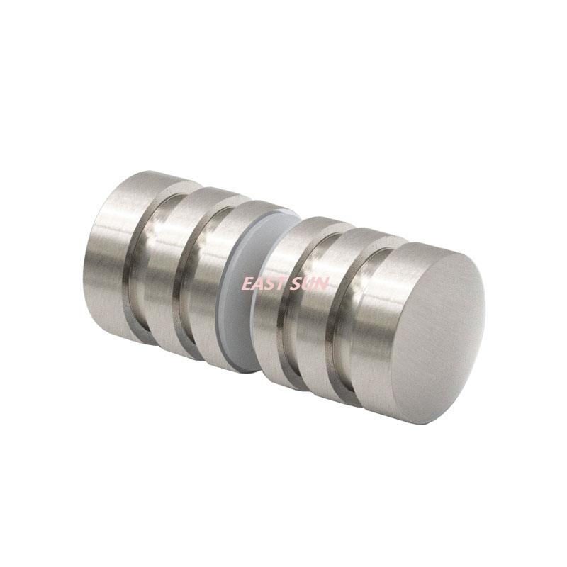 Brushed Nickel Contemporary Style Back-to-Back Shower Door Knobs