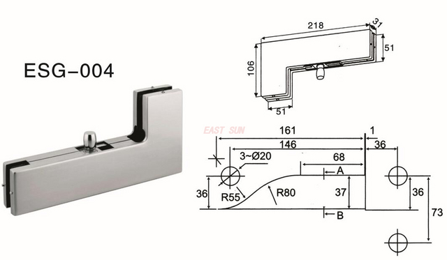 Dorma Patch Fittings Pivot Door ESG-004