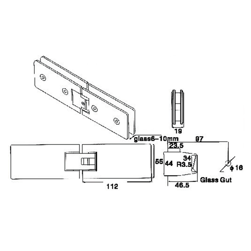 ASH-603-Adjustable Shower Hinges