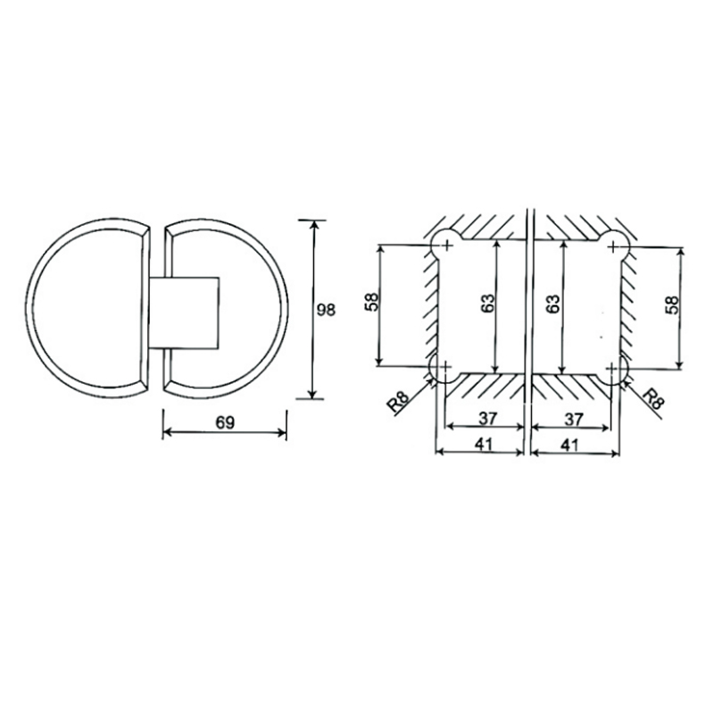 ESH-313-Shower Door Hinges