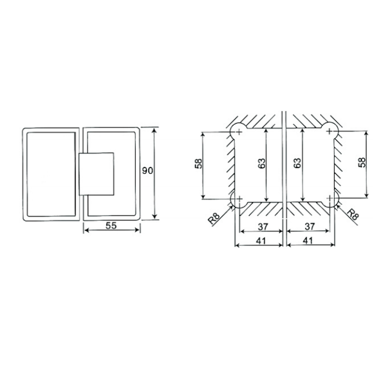 ESH-303-Shower Door Hinges