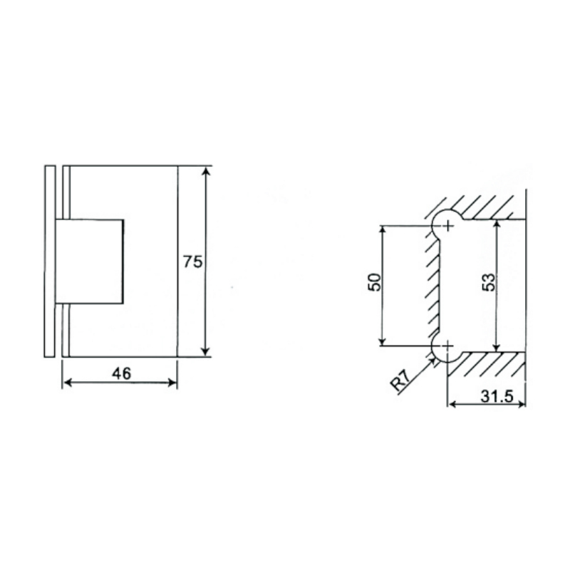 ESH-415-Shower Door Hinges