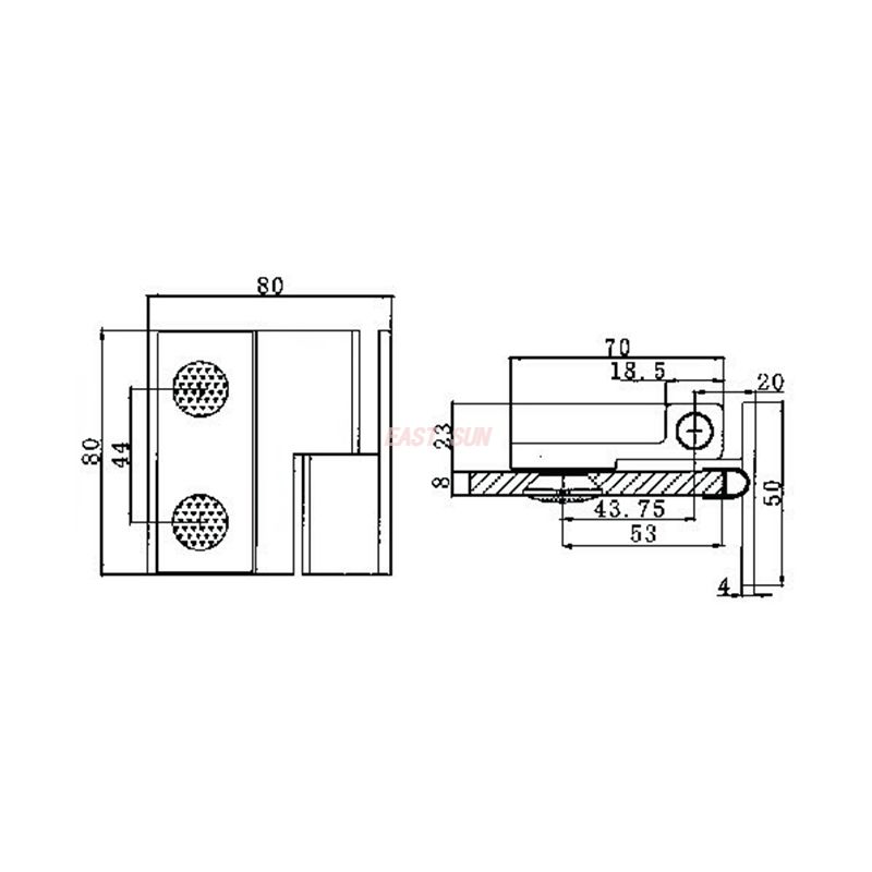 frameless shower door hinge