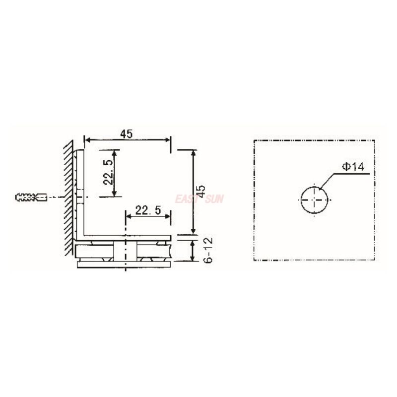 glass clamp 90 degree