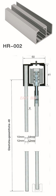 Sliding Systems Office Sliding Door Aluminum Track HR-002