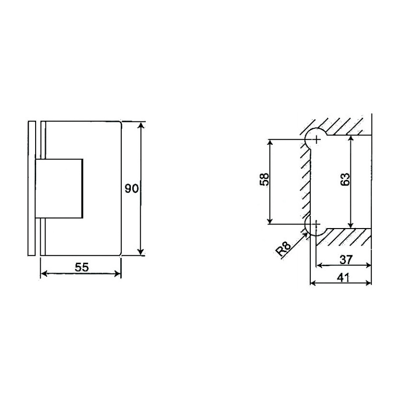 ESH-215-Shower Door Hinges
