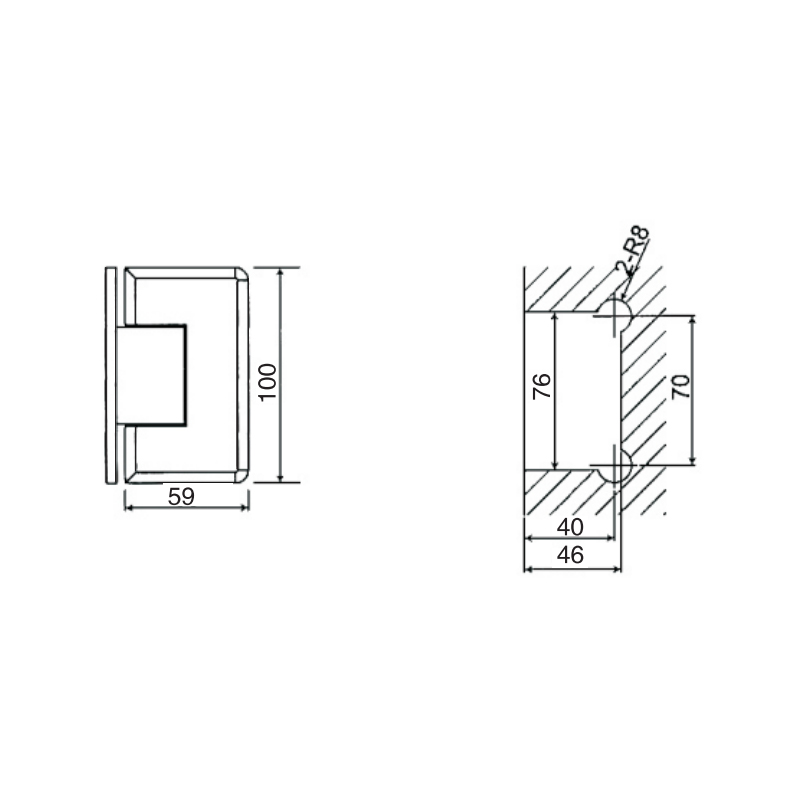 ESH-301BH-Shower Door Hinges