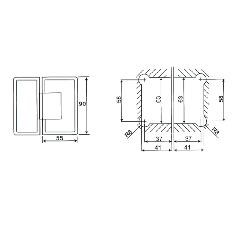 ESH-302-Shower Door Hinges