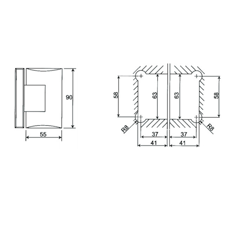 ESH-224-Shower Door Hinges