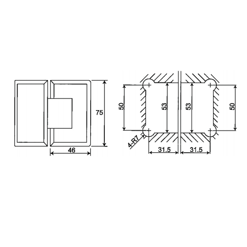 ESH-402-Shower Door Hinges